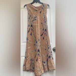 Melo Meli Tan and Blue Midi Dress
